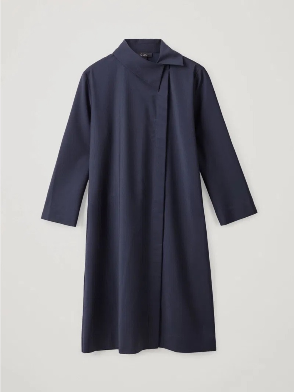 COS Navy Long-Sleeve Minimal Shift Dress